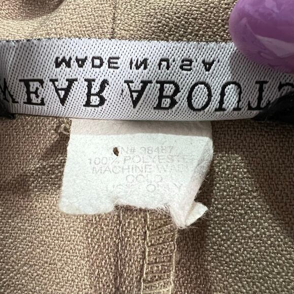 Wear Abouts Vintage Made in the USA Brown Tan Button Down Blazer Shoulder Pads - Picture 5 of 9